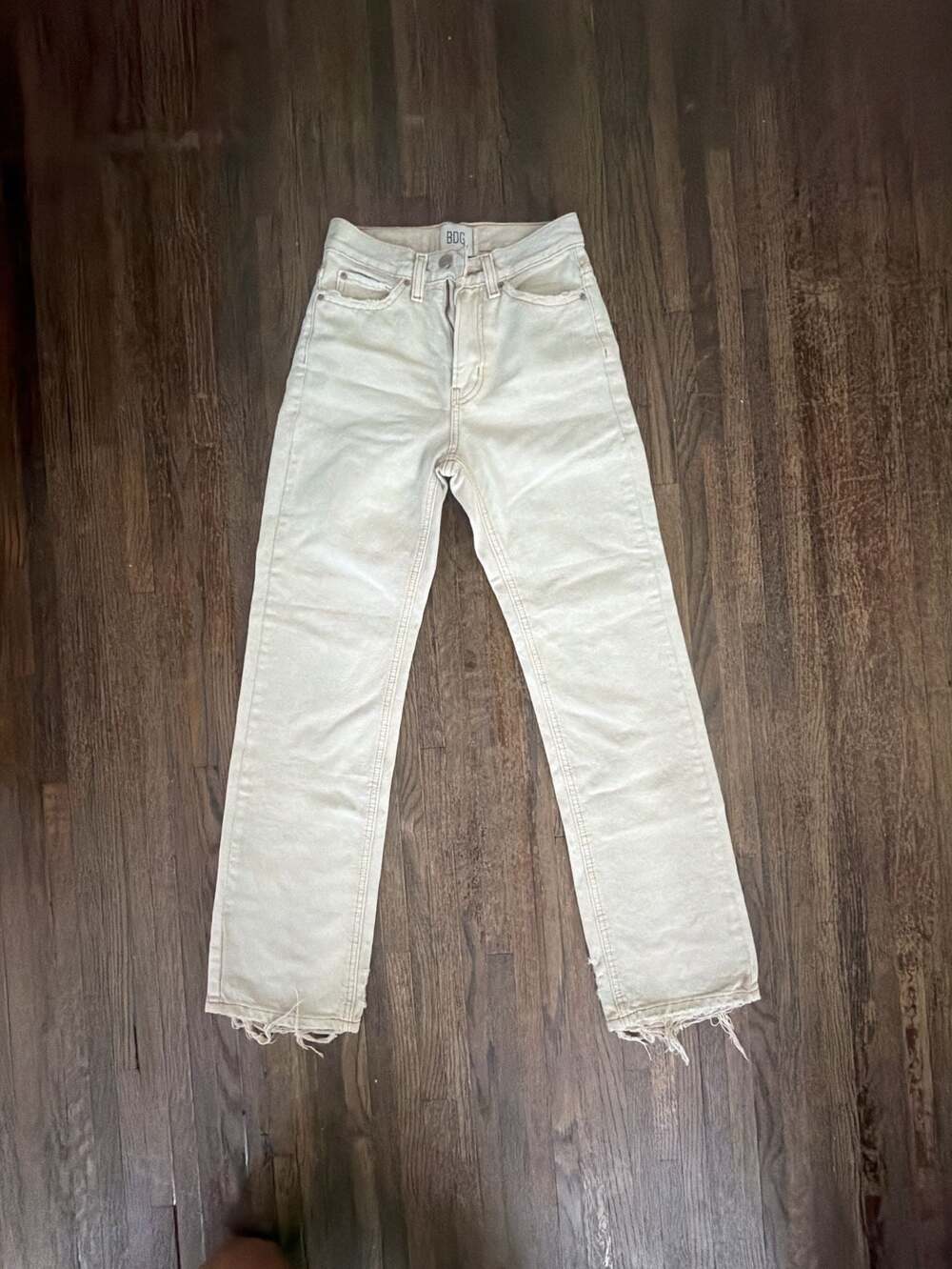 BDG Urban Outfitters Cowboy Jean Ivory Off-White High Rise Size 24